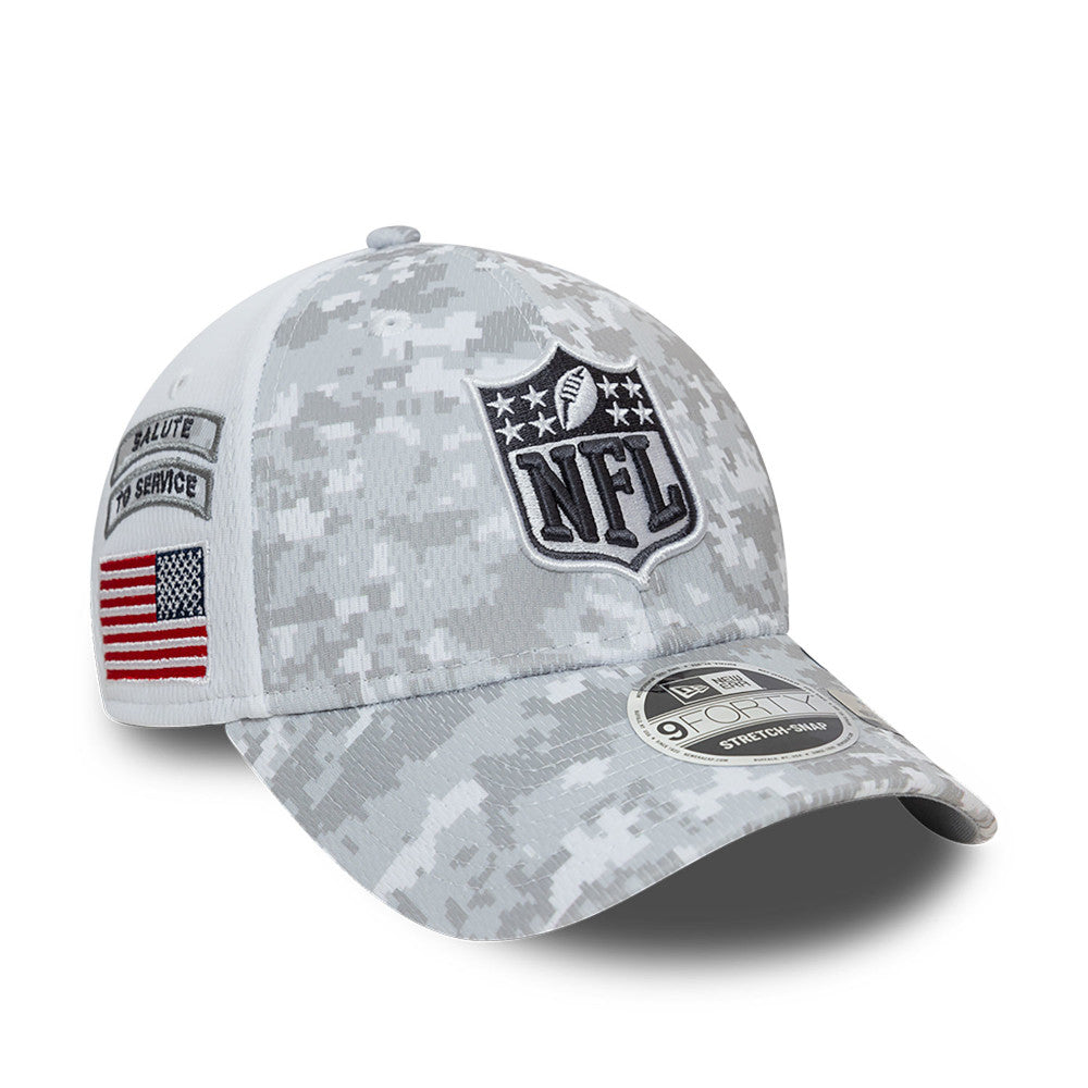 NFL Logo Hat - Grey Camouflage Salute To Service NFL 9Forty Stretch Snapback Cap - New Era